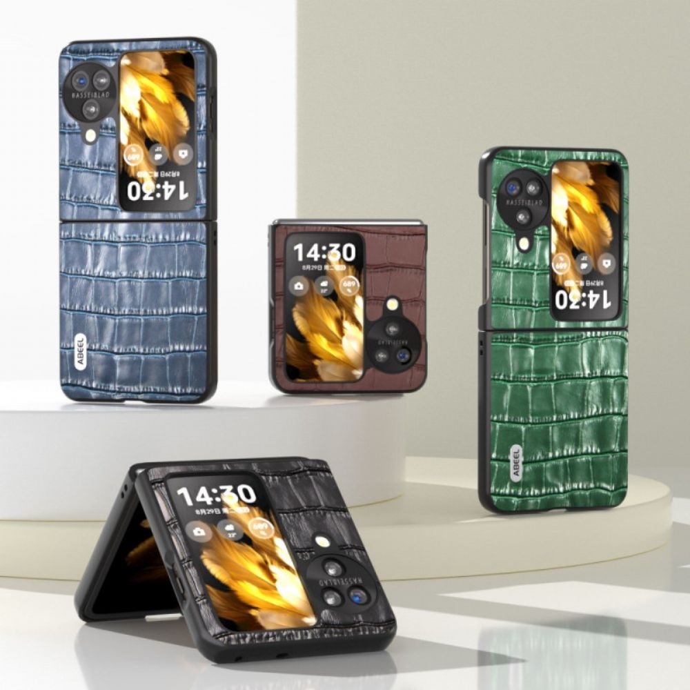 Cover Hoesje Oppo Find N3 Flip Telefoonhoesje Krokodileffect Abeel