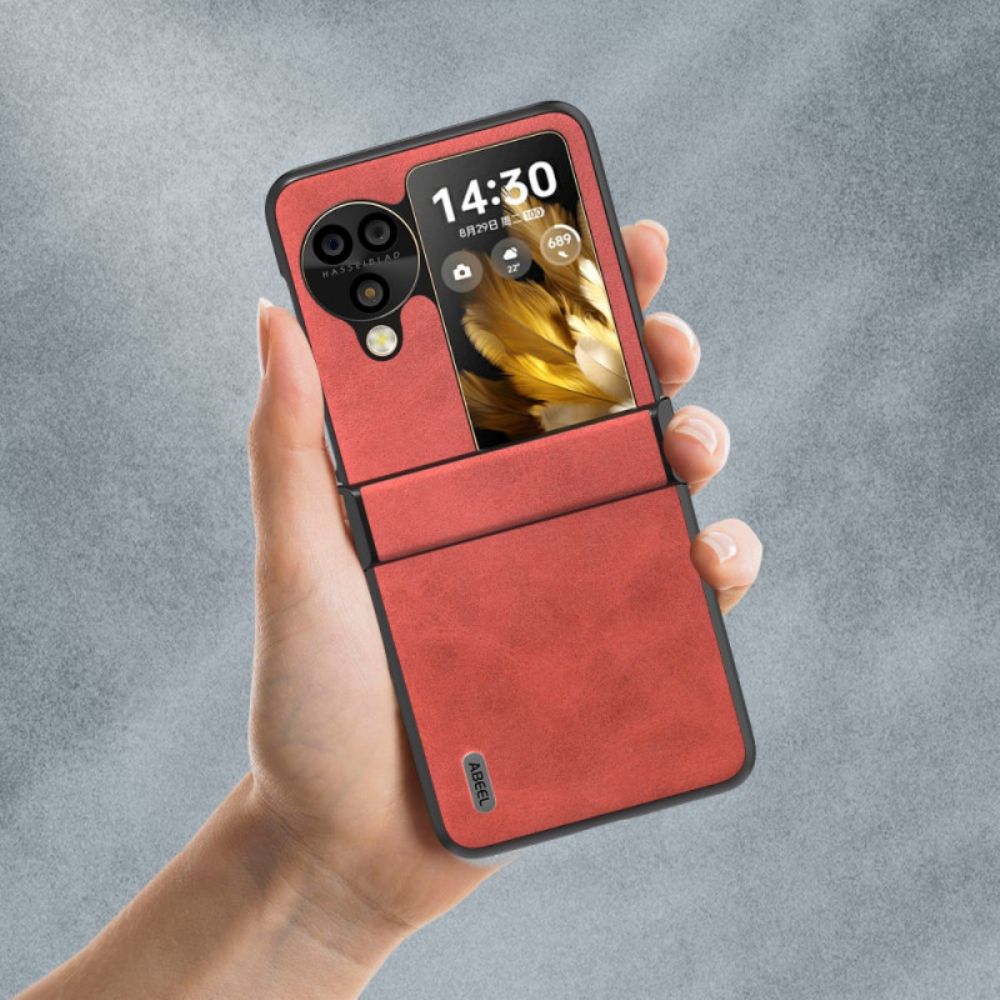 Hoesje Oppo Find N3 Flip Abeel-leer Effect Bescherming Hoesje