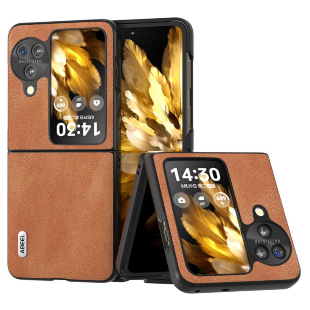 Hoesje Voor Oppo Find N3 Flip Abeel Lederen Stijl