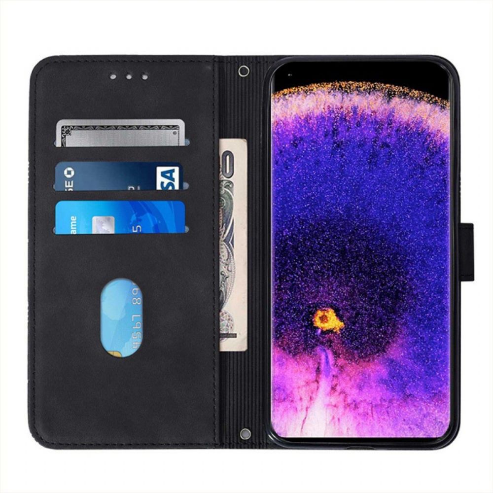 Folio-hoesje voor Oppo Find X5 Pro Driehoeken Met Schouderriem