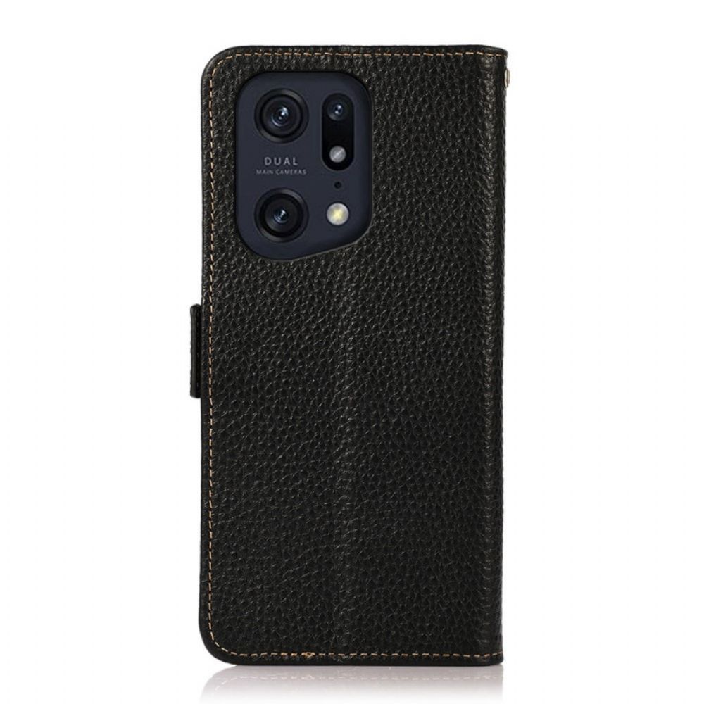 Leren Hoesje voor Oppo Find X5 Pro Litchi Leer Khazneh Rfid