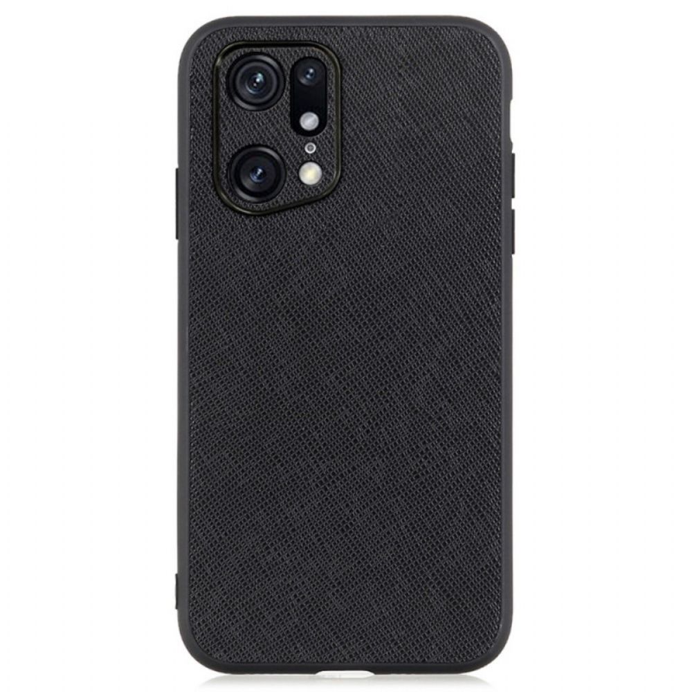 Telefoonhoesje voor Oppo Find X5 Pro Echt Leer Met Structuur