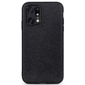 Telefoonhoesje voor Oppo Find X5 Pro Echt Litchi Leer