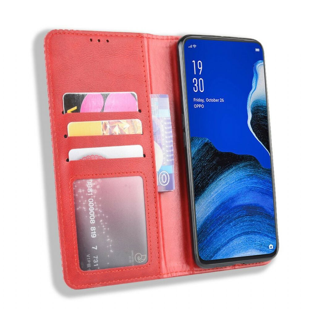 Bescherming Hoesje voor Oppo Reno 2Z Folio-hoesje Gestyled Vintage Leereffect