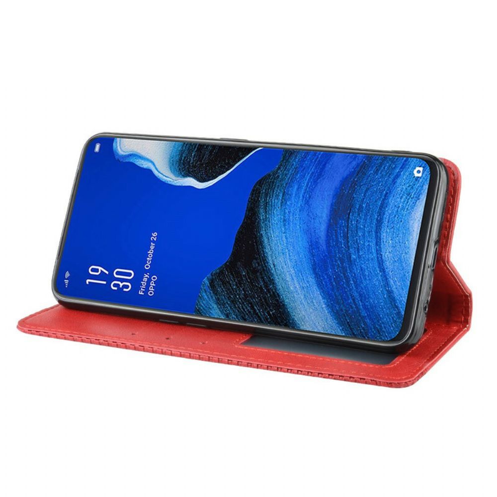 Bescherming Hoesje voor Oppo Reno 2Z Folio-hoesje Gestyled Vintage Leereffect