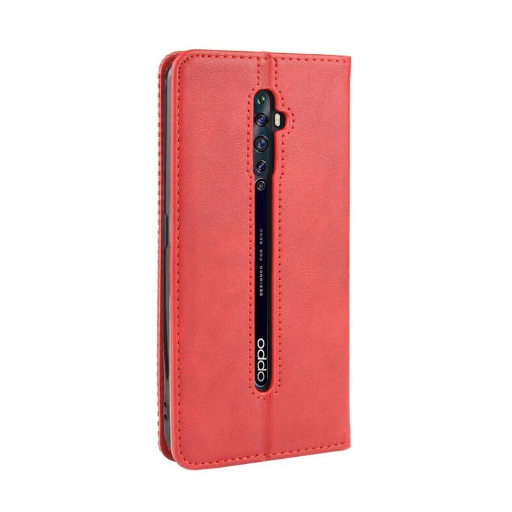 Bescherming Hoesje voor Oppo Reno 2Z Folio-hoesje Gestyled Vintage Leereffect
