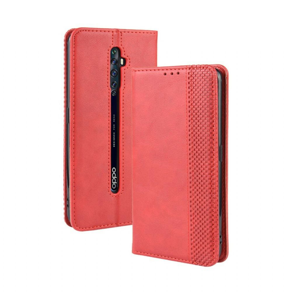 Bescherming Hoesje voor Oppo Reno 2Z Folio-hoesje Gestyled Vintage Leereffect