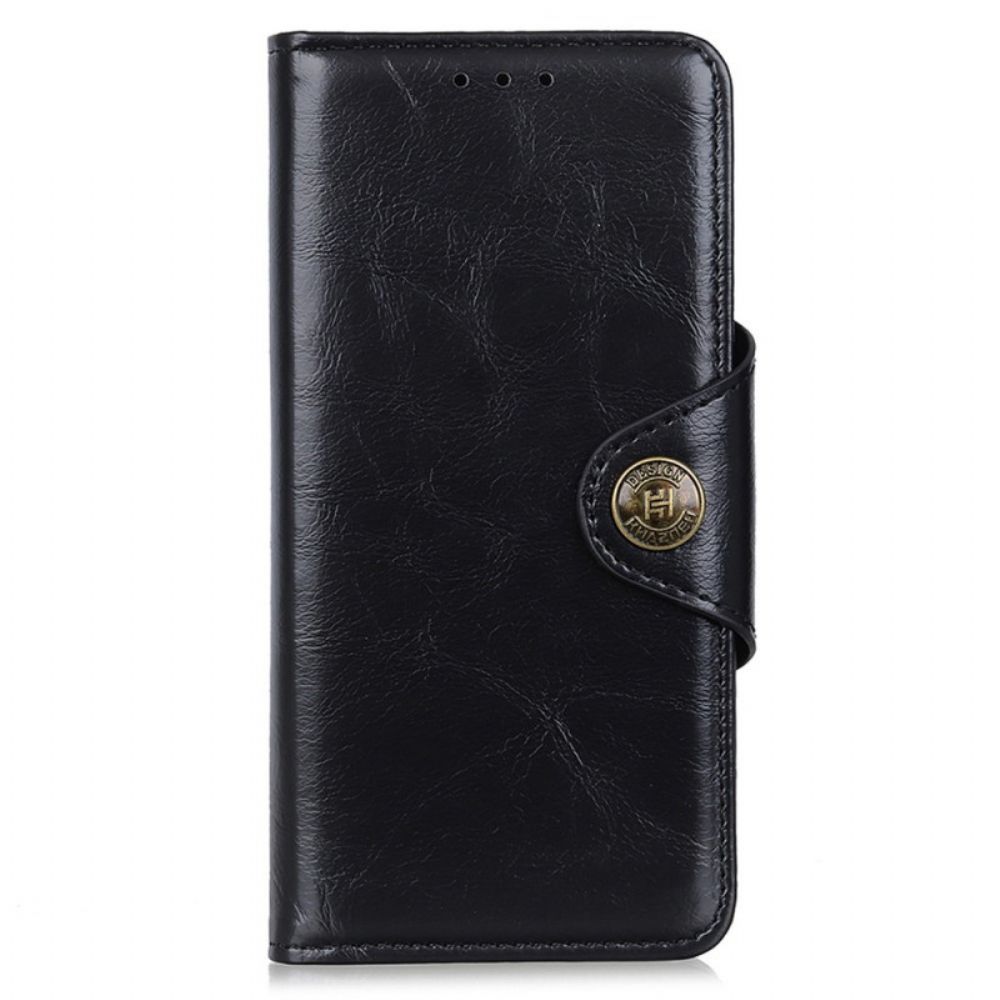 Folio-hoesje voor Samsung Galaxy A03 Glanzend Kunstleer Knop