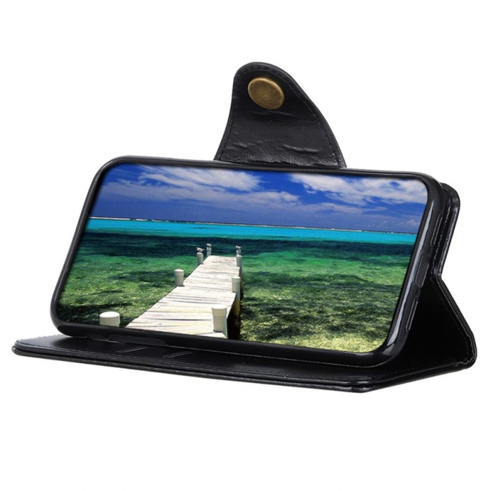 Folio-hoesje voor Samsung Galaxy A03 Glanzend Kunstleer Knop
