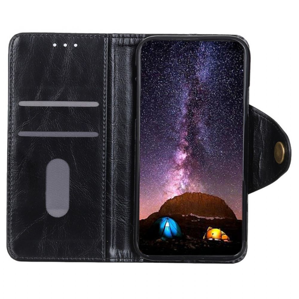 Folio-hoesje voor Samsung Galaxy A03 Glanzend Kunstleer Knop