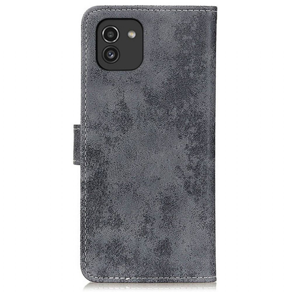 Leren Hoesje voor Samsung Galaxy A03 Vintage Leereffect