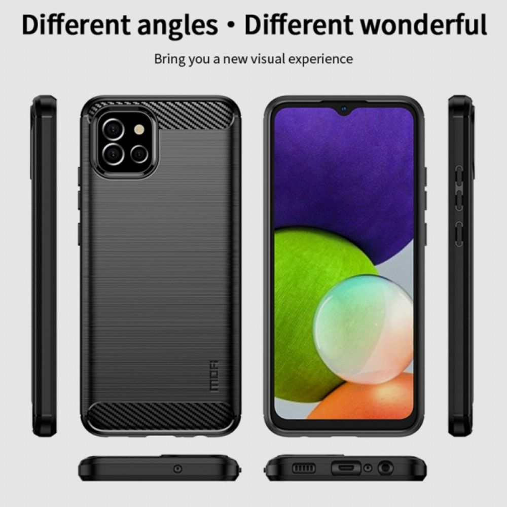 Telefoonhoesje voor Samsung Galaxy A03 Mofi Geborstelde Koolstofvezel