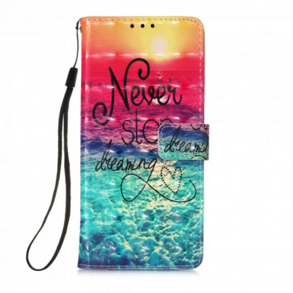 Leren Hoesje voor Motorola Edge 20 Lite Stop Nooit Met Dromen