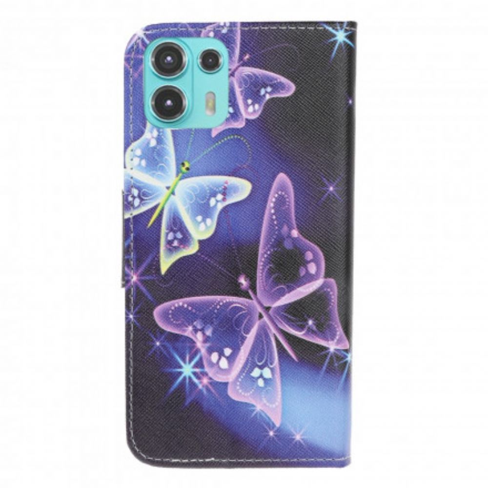 Leren Hoesje voor Motorola Edge 20 Lite Vlinders
