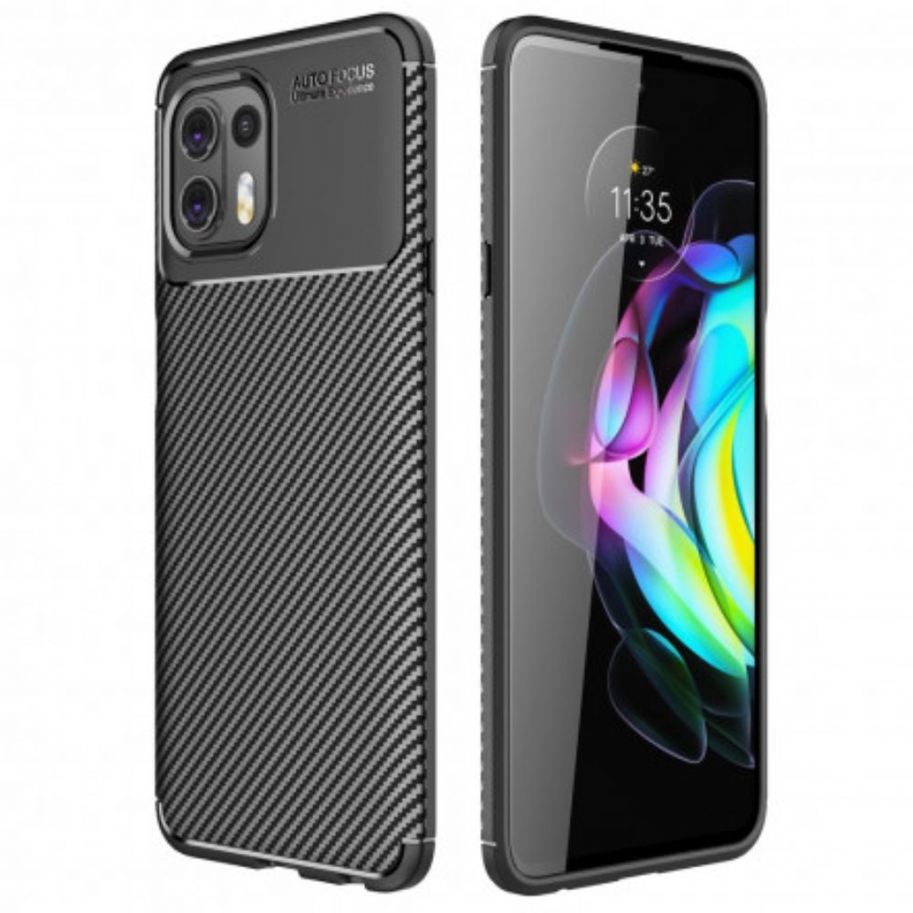 Telefoonhoesje voor Motorola Edge 20 Lite Flexibele Koolstofvezeltextuur