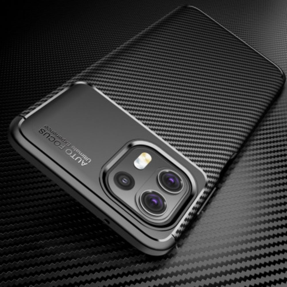 Telefoonhoesje voor Motorola Edge 20 Lite Flexibele Koolstofvezeltextuur