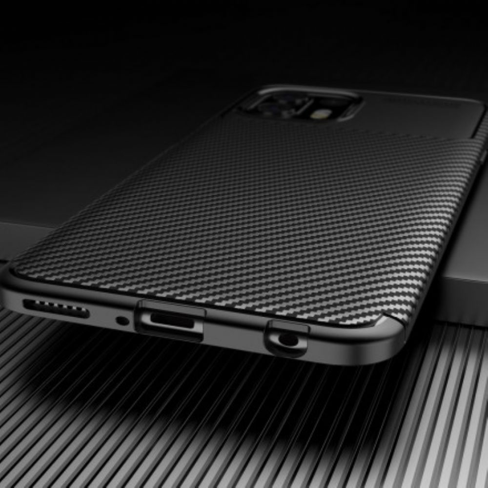 Telefoonhoesje voor Motorola Edge 20 Lite Flexibele Koolstofvezeltextuur