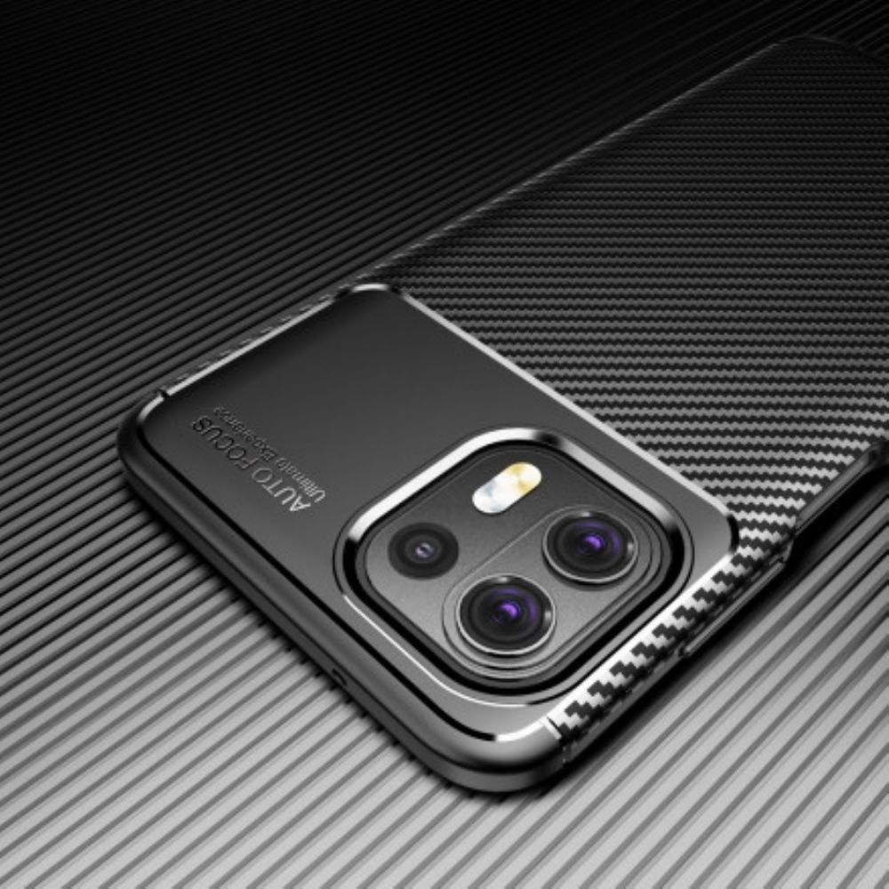 Telefoonhoesje voor Motorola Edge 20 Lite Flexibele Koolstofvezeltextuur