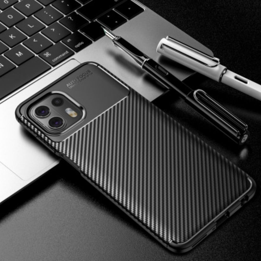 Telefoonhoesje voor Motorola Edge 20 Lite Flexibele Koolstofvezeltextuur