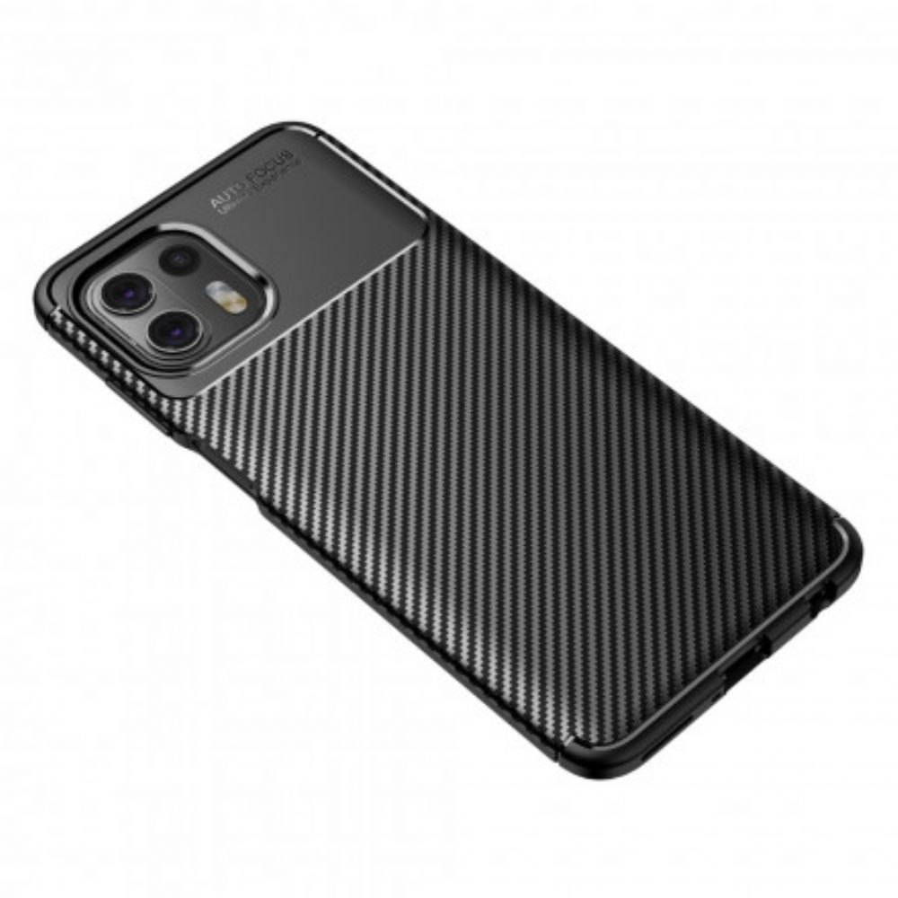 Telefoonhoesje voor Motorola Edge 20 Lite Flexibele Koolstofvezeltextuur