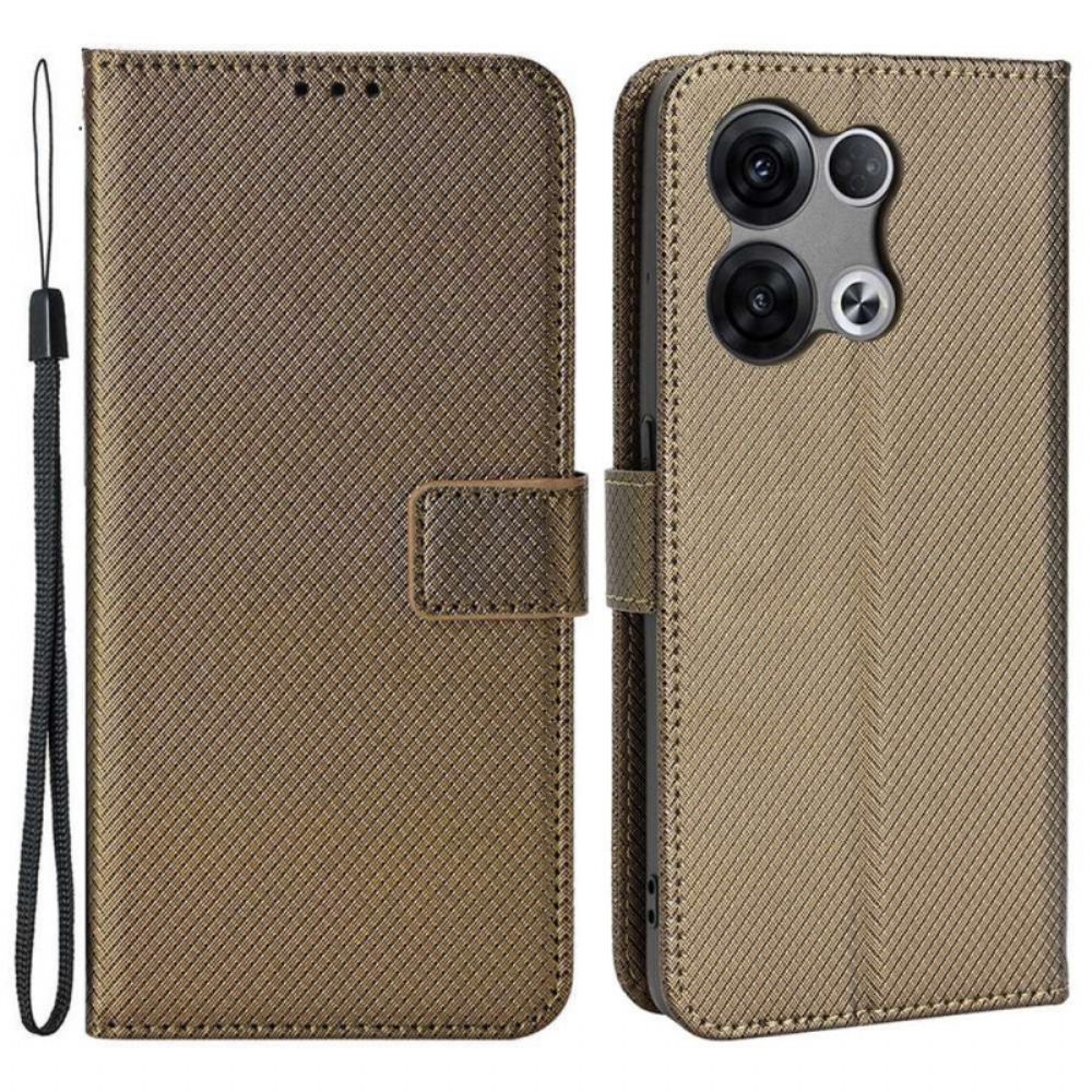 Folio-hoesje voor Oppo Reno 8 Met Ketting Stijlvolle Kunstleren Band