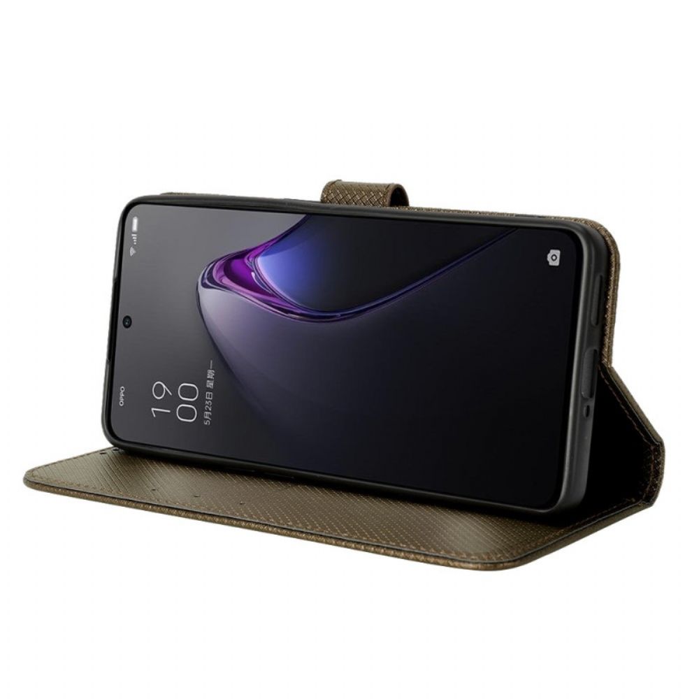 Folio-hoesje voor Oppo Reno 8 Met Ketting Stijlvolle Kunstleren Band