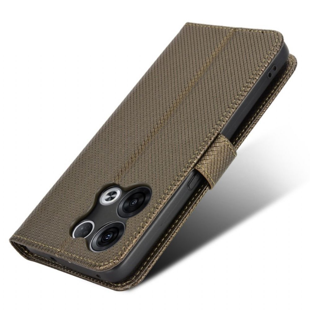 Folio-hoesje voor Oppo Reno 8 Met Ketting Stijlvolle Kunstleren Band