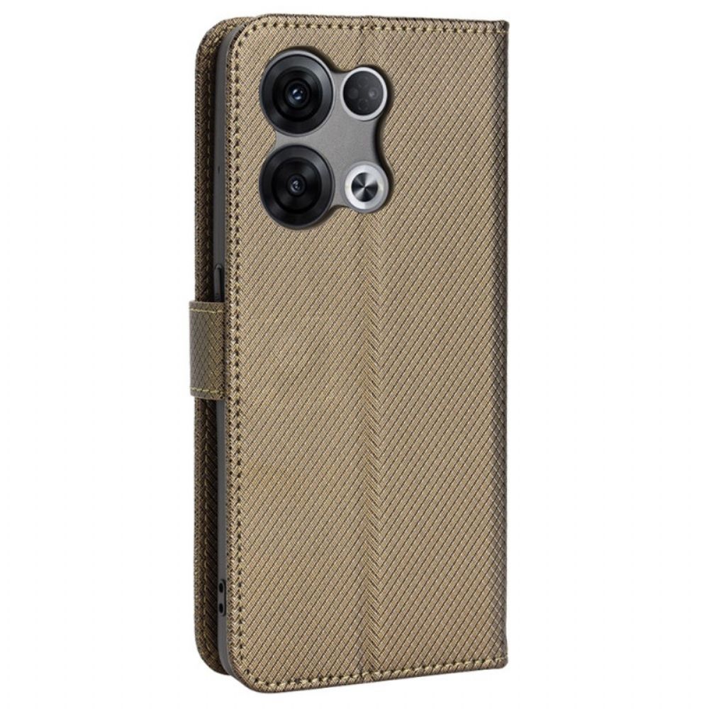 Folio-hoesje voor Oppo Reno 8 Met Ketting Stijlvolle Kunstleren Band