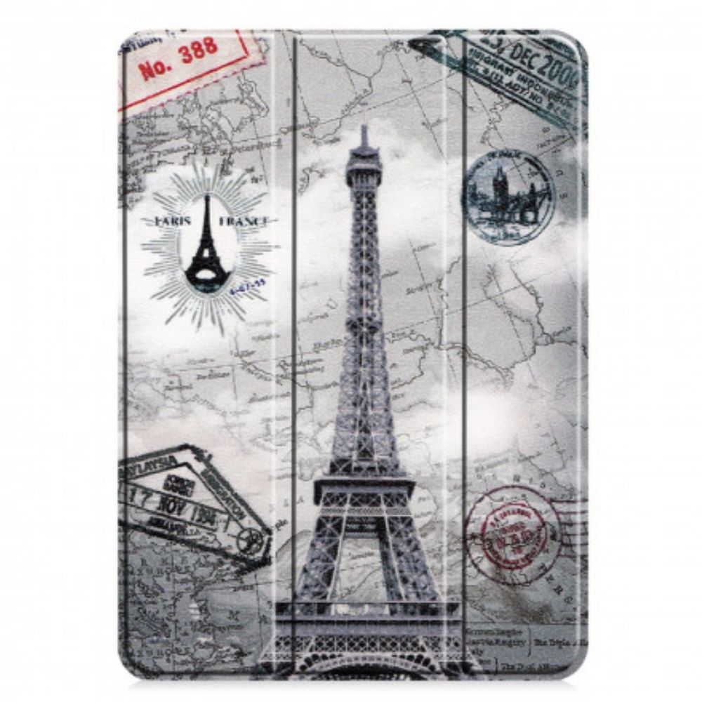 Bescherming Hoesje voor iPad Air (2022) (2020) / Pro 11" Eiffeltoren Stylus Houder
