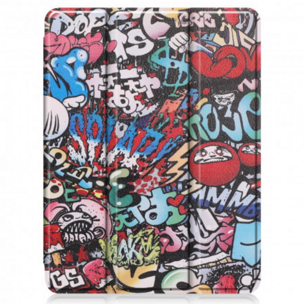 Bescherming Hoesje voor iPad Air (2022) (2020) / Pro 11" Graffiti Pennenhouder