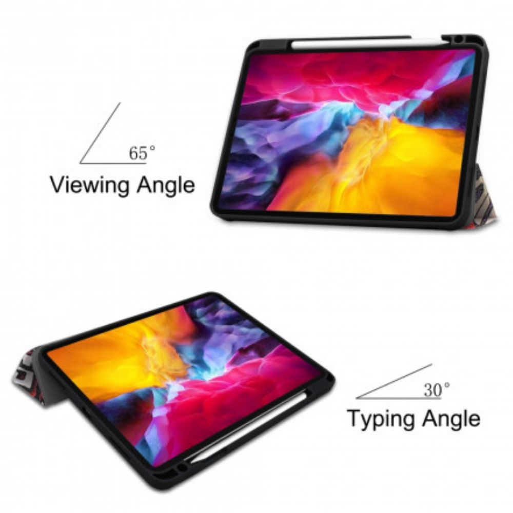 Bescherming Hoesje voor iPad Air (2022) (2020) / Pro 11" Graffiti Pennenhouder