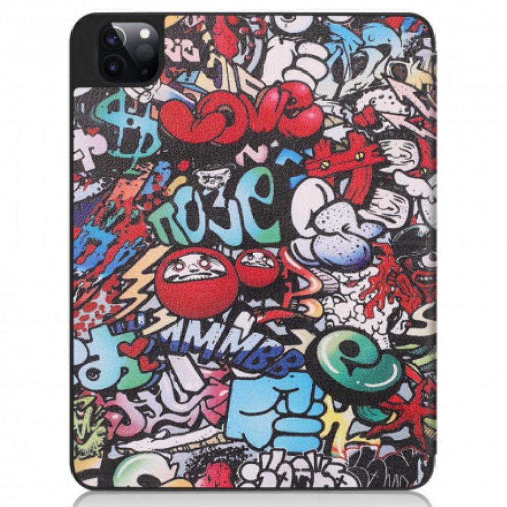 Bescherming Hoesje voor iPad Air (2022) (2020) / Pro 11" Graffiti Pennenhouder