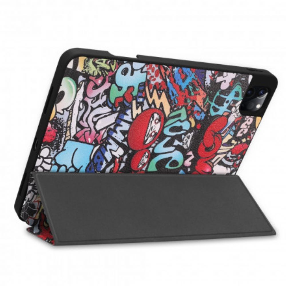 Bescherming Hoesje voor iPad Air (2022) (2020) / Pro 11" Graffiti Pennenhouder