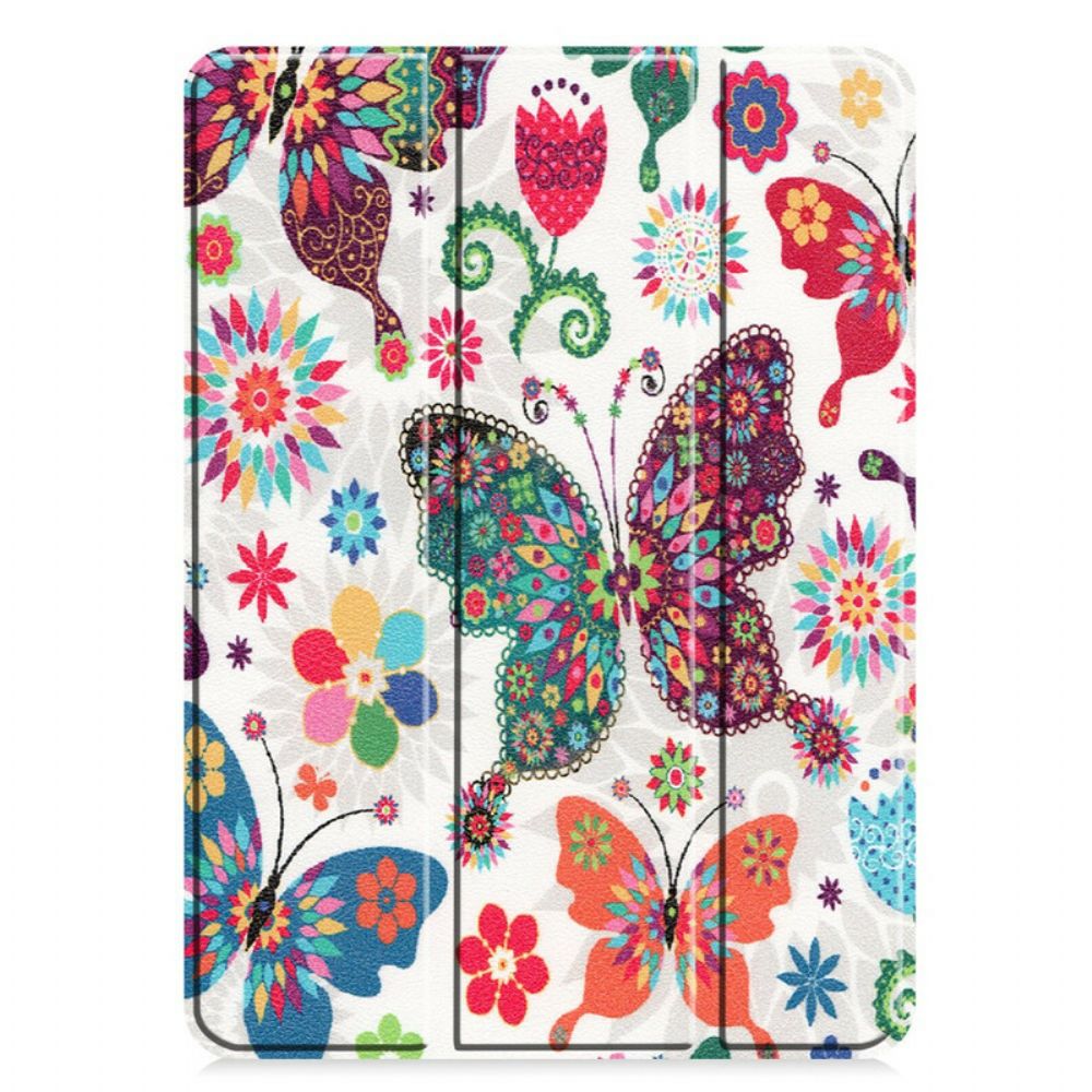 Bescherming Hoesje voor iPad Air (2022) (2020) / Pro 11" Retro Vlinders En Bloemen