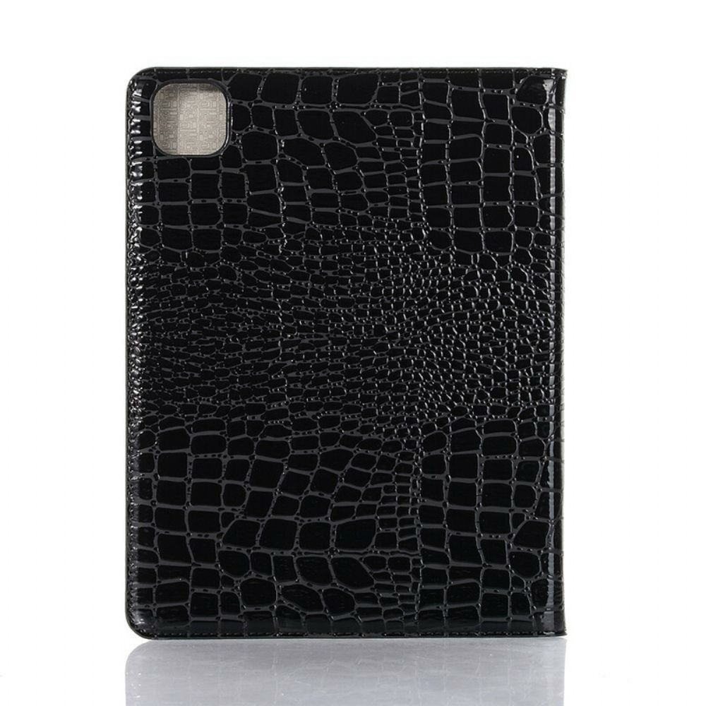 Cover voor iPad Air (2022) (2020) / Pro 11" Zwart-wit Krokodillenleer