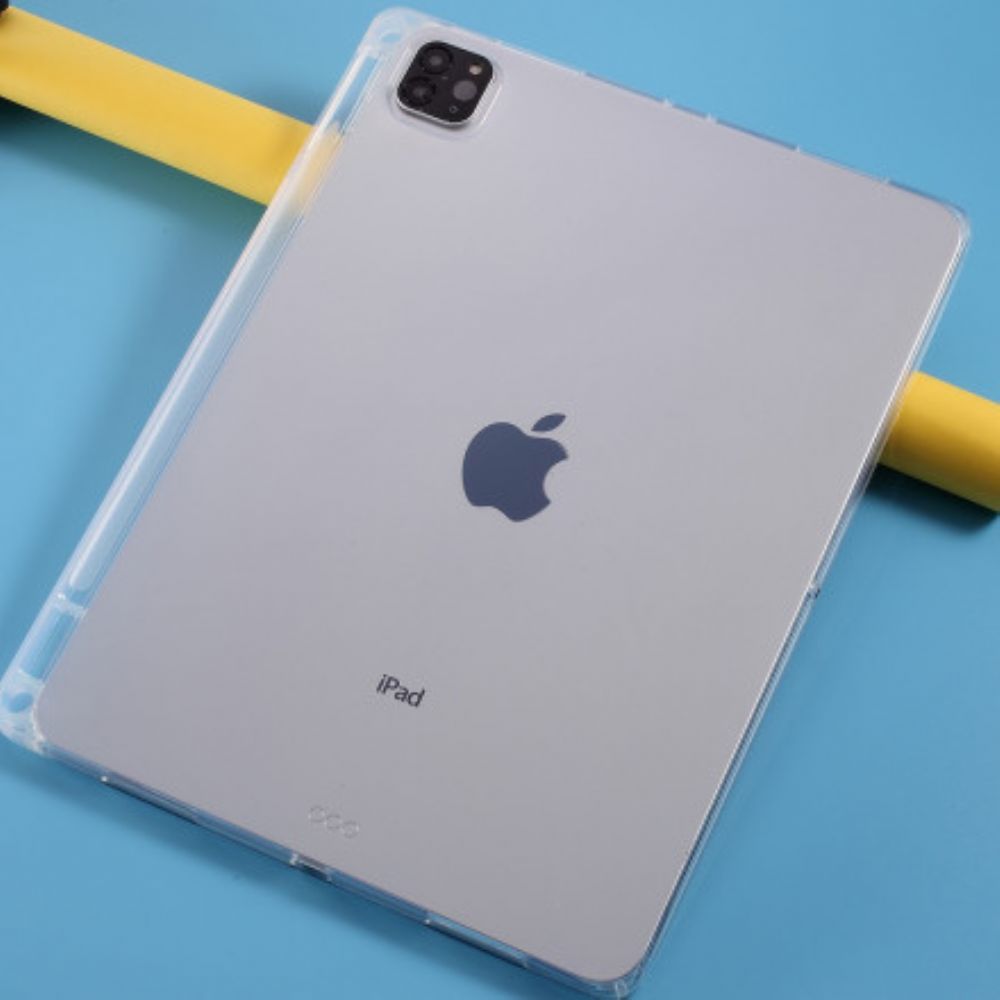 Hoesje voor iPad Air (2022) (2020) / Pro 11" Doorzichtige Siliconen Pennenhouder