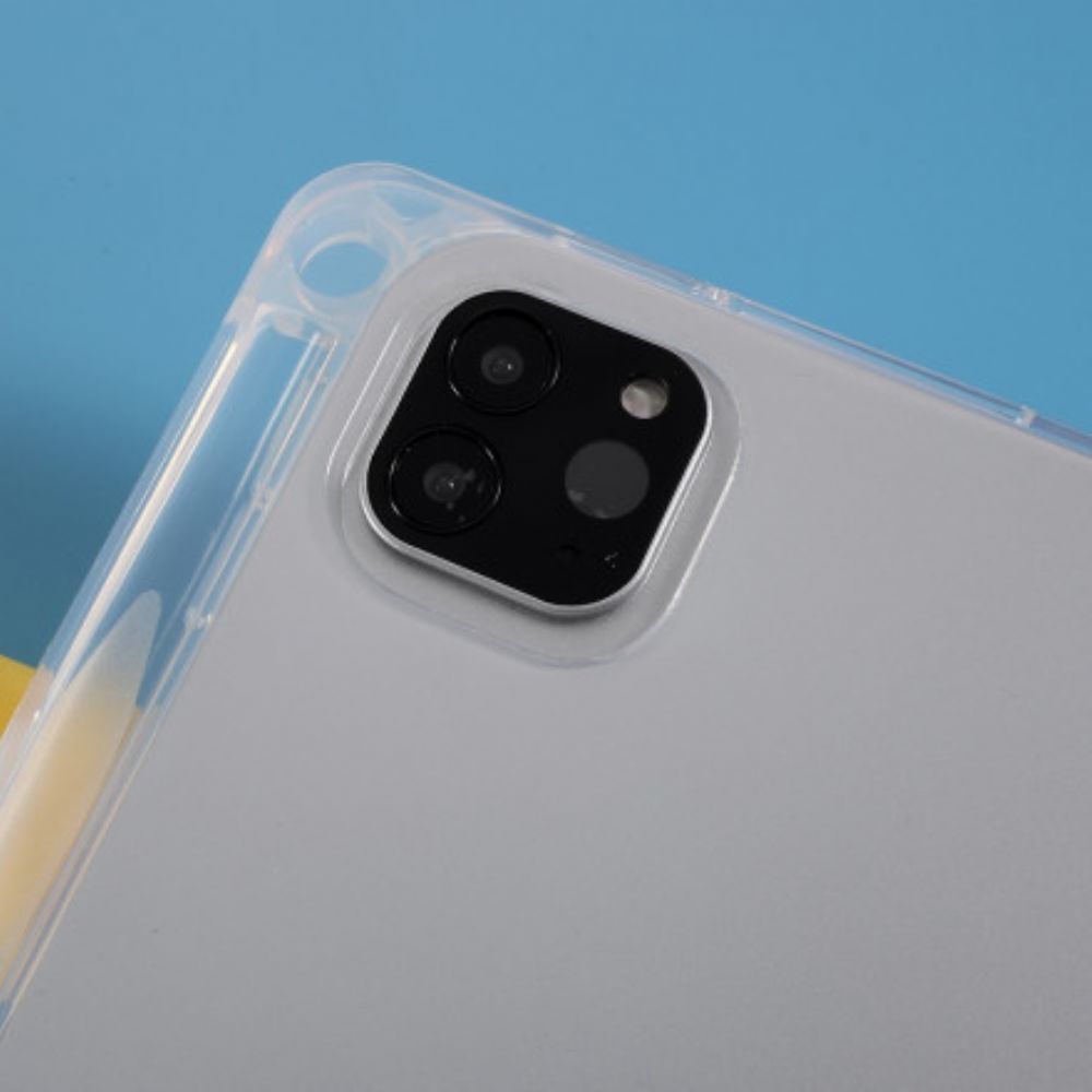 Hoesje voor iPad Air (2022) (2020) / Pro 11" Doorzichtige Siliconen Pennenhouder