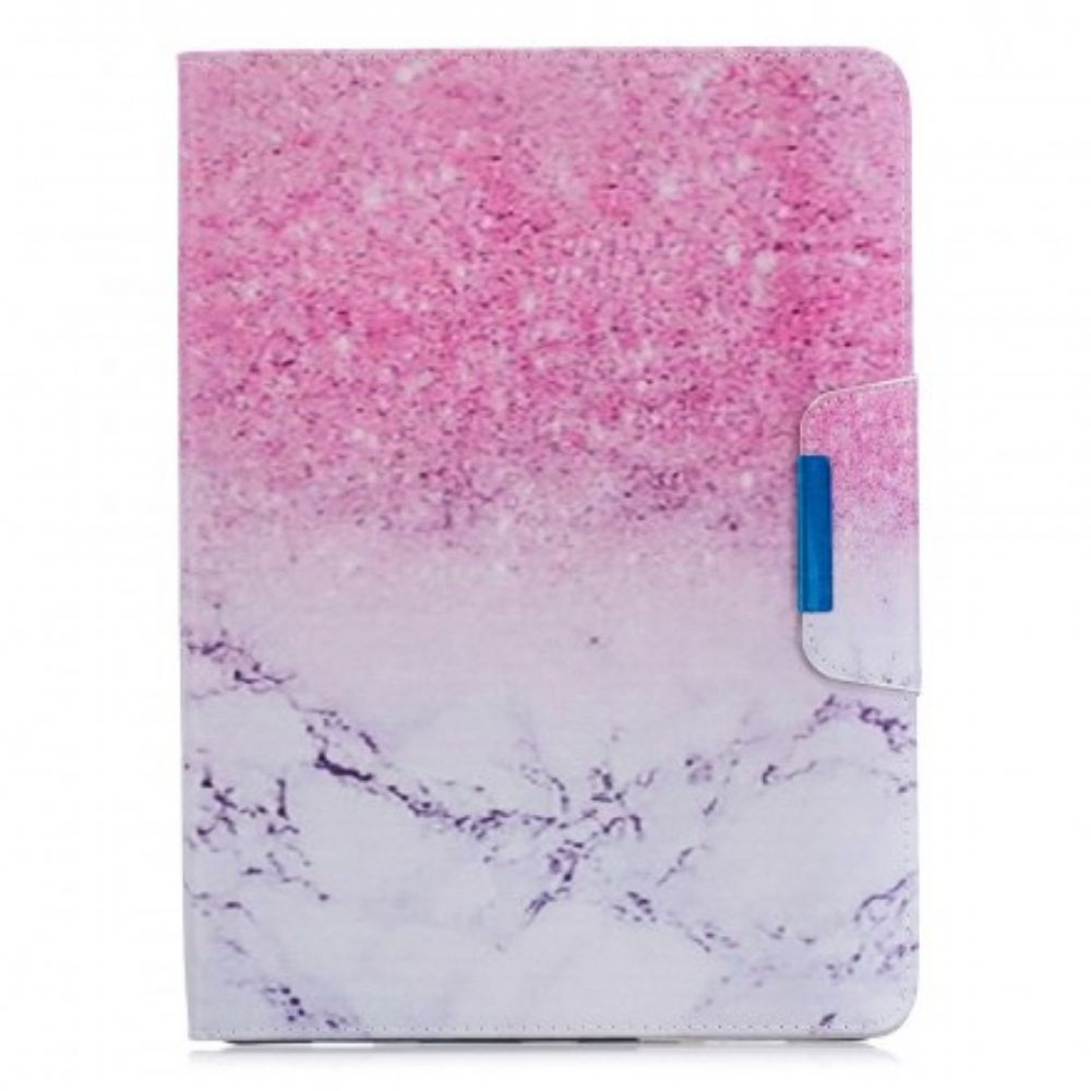 Leren Hoesje voor iPad Air (2022) (2020) / Pro 11" Marmer En Glitter Ontwerp