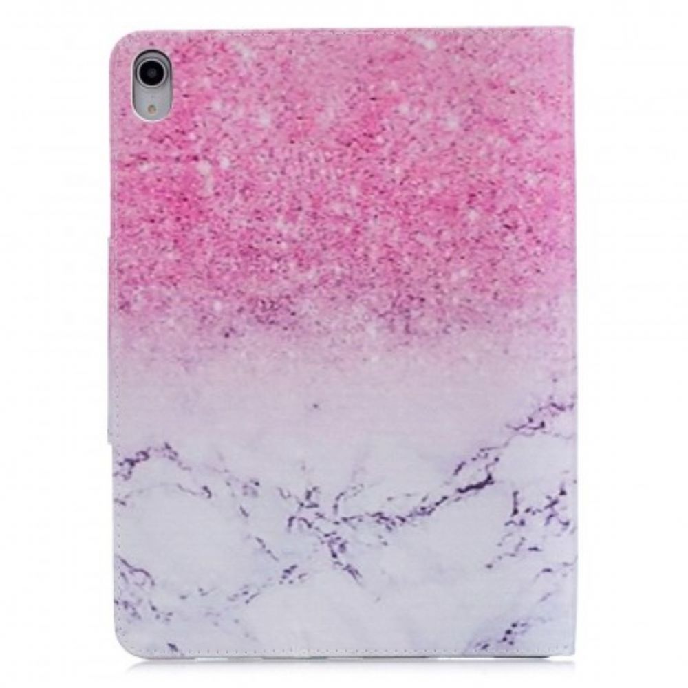 Leren Hoesje voor iPad Air (2022) (2020) / Pro 11" Marmer En Glitter Ontwerp