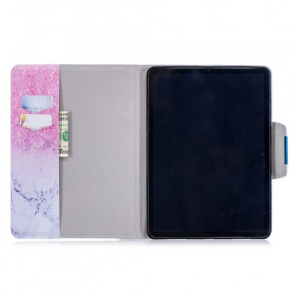 Leren Hoesje voor iPad Air (2022) (2020) / Pro 11" Marmer En Glitter Ontwerp