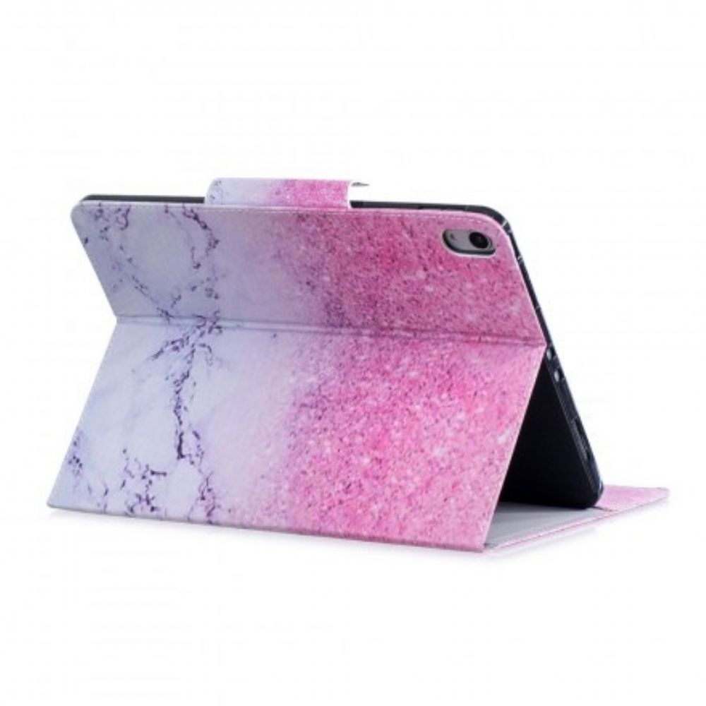 Leren Hoesje voor iPad Air (2022) (2020) / Pro 11" Marmer En Glitter Ontwerp