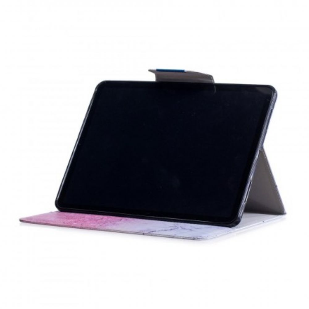 Leren Hoesje voor iPad Air (2022) (2020) / Pro 11" Marmer En Glitter Ontwerp