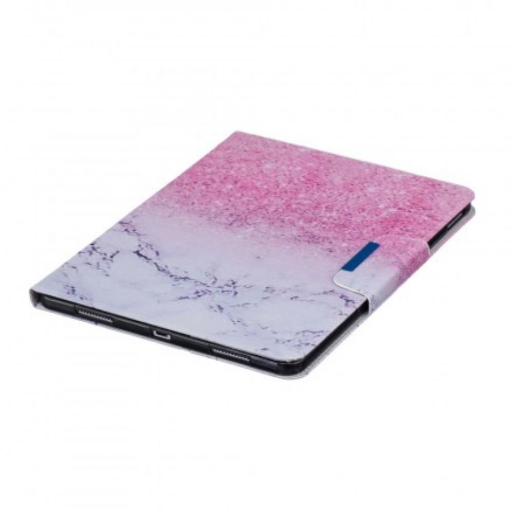 Leren Hoesje voor iPad Air (2022) (2020) / Pro 11" Marmer En Glitter Ontwerp