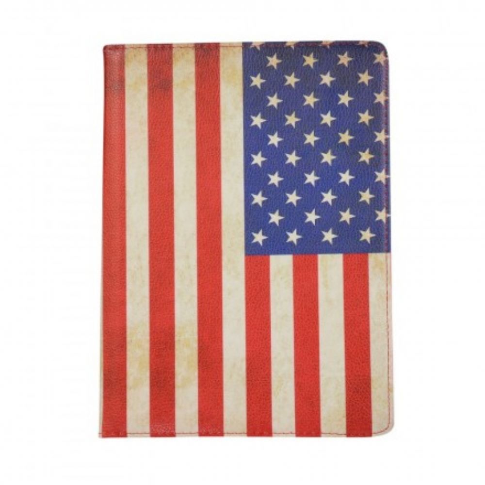 Leren Hoesje voor iPad Air (2022) (2020) / Pro 11" Roterende Amerikaanse Vlag