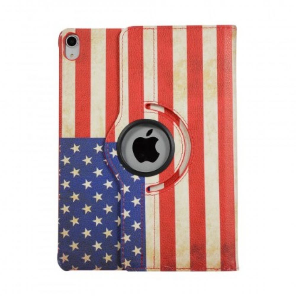 Leren Hoesje voor iPad Air (2022) (2020) / Pro 11" Roterende Amerikaanse Vlag