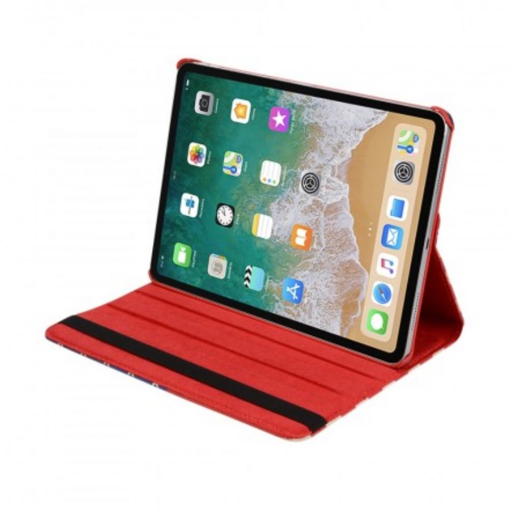 Leren Hoesje voor iPad Air (2022) (2020) / Pro 11" Roterende Amerikaanse Vlag