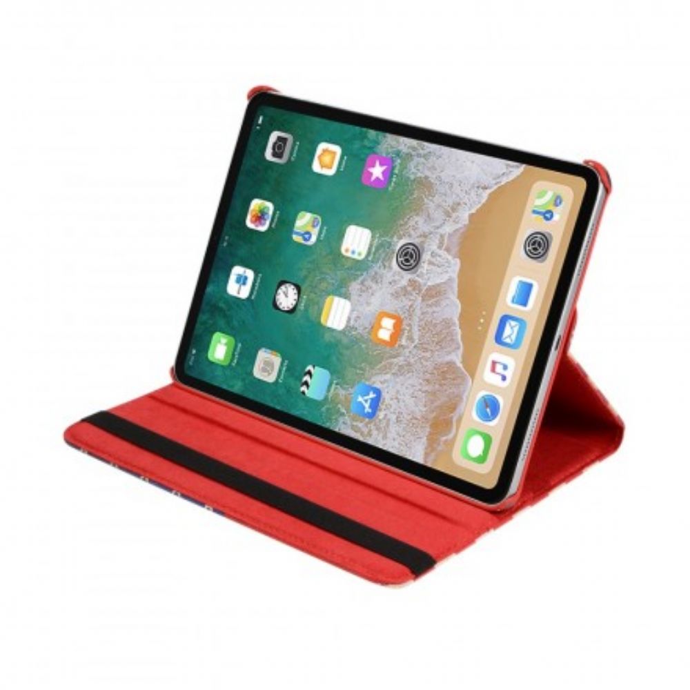 Leren Hoesje voor iPad Air (2022) (2020) / Pro 11" Roterende Amerikaanse Vlag