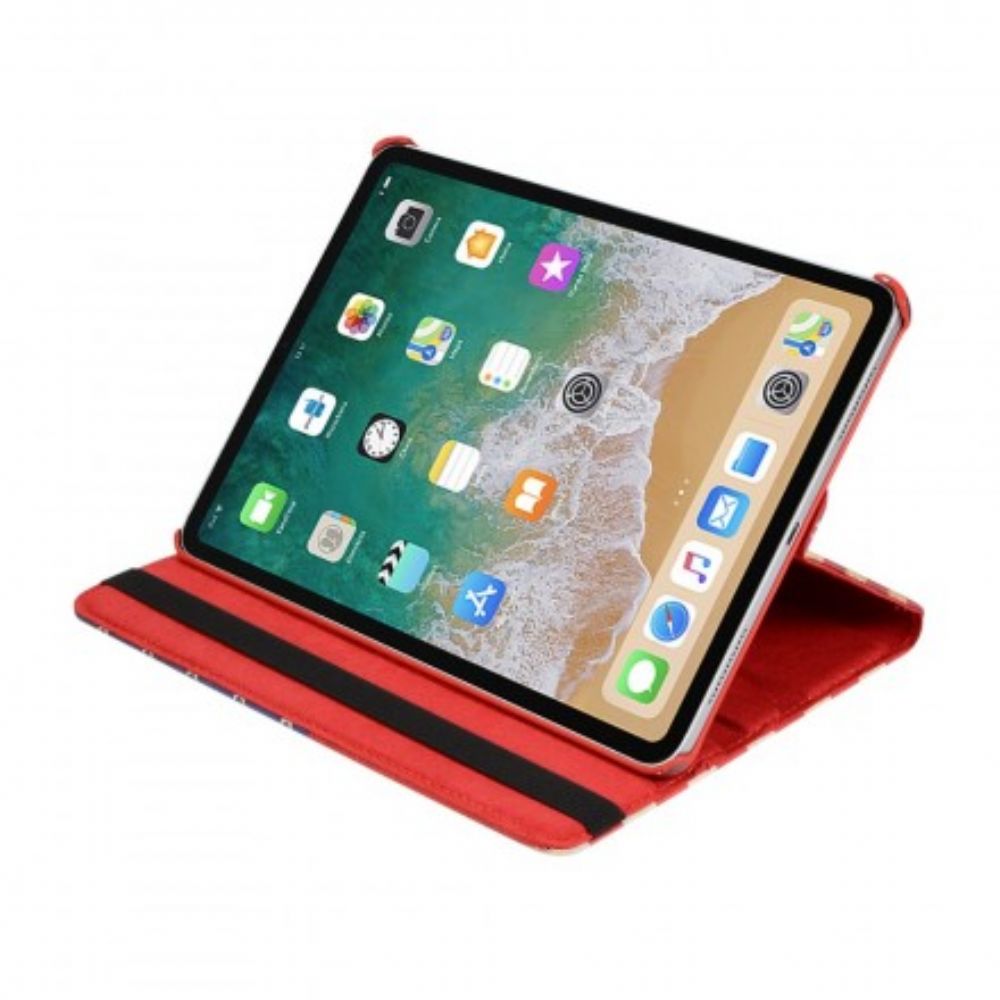 Leren Hoesje voor iPad Air (2022) (2020) / Pro 11" Roterende Amerikaanse Vlag