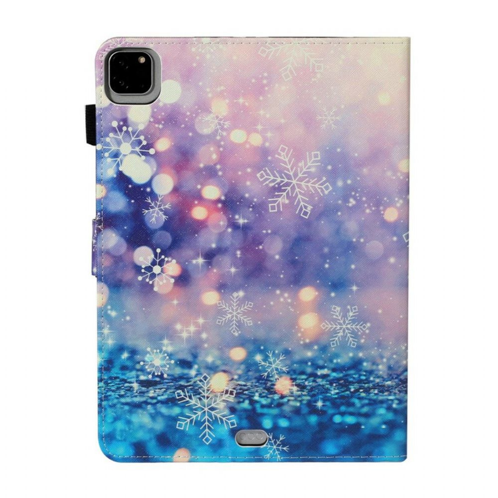 Leren Hoesje voor iPad Air (2022) (2020) / Pro 11" Sneeuwvlokken