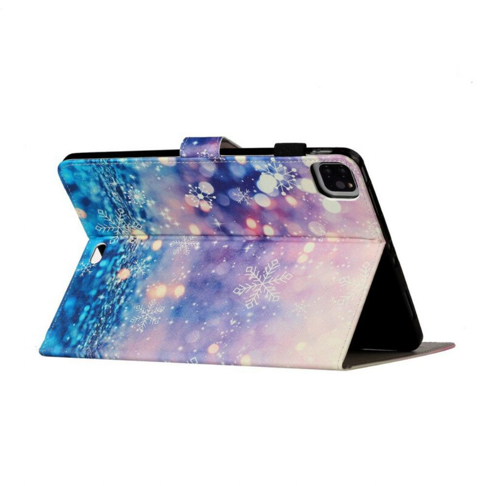 Leren Hoesje voor iPad Air (2022) (2020) / Pro 11" Sneeuwvlokken